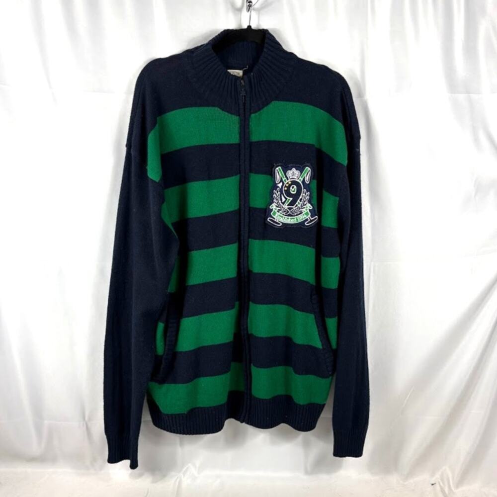 PJ Mark XXL 2XL Full Zip Sweater Striped